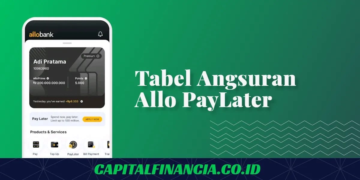 tabel angsuran allo paylater