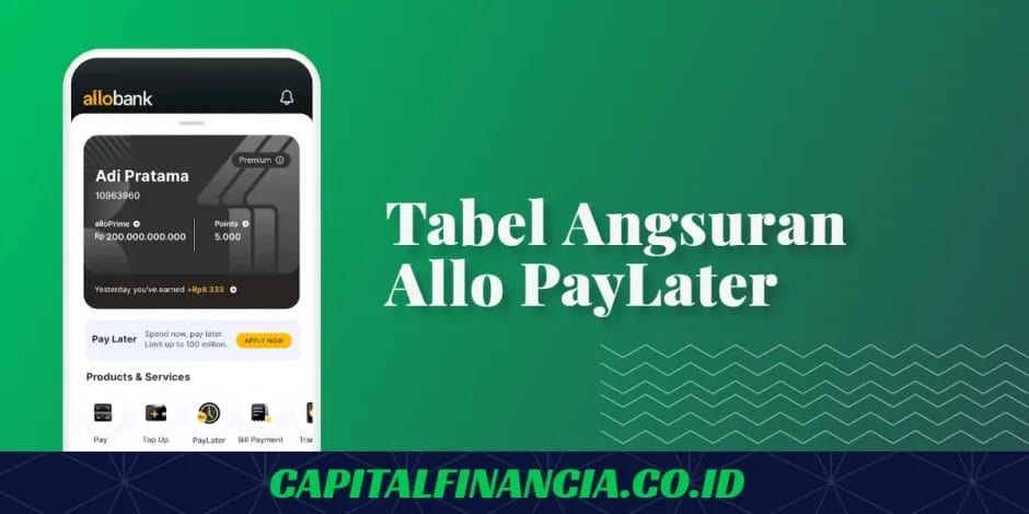 tabel angsuran allo paylater